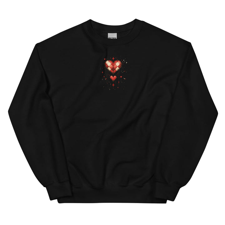 Checkered Heart Sweatshirt – Unisex Fit - Polendo Design checkered heart sweatshirt