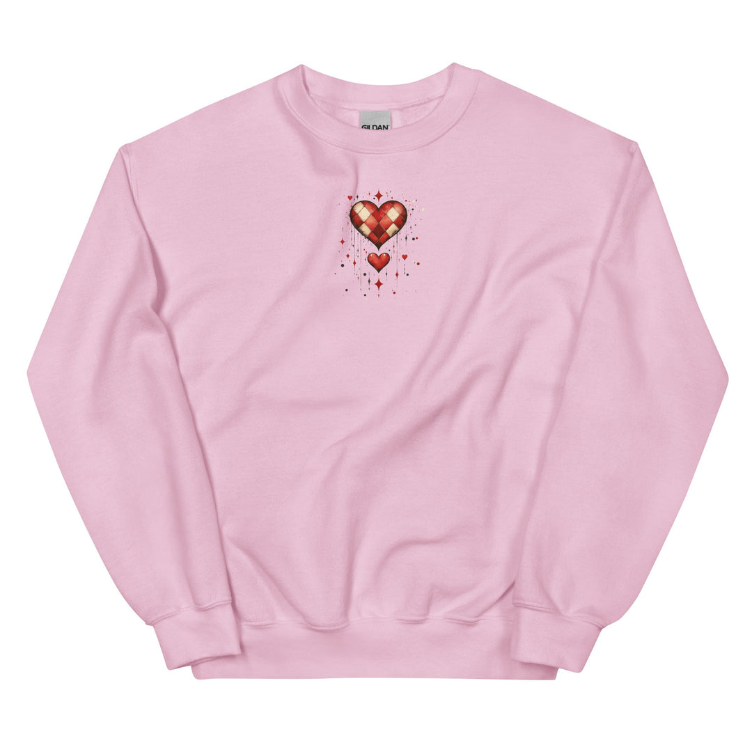 Checkered Heart Sweatshirt – Unisex Fit - Polendo Design checkered heart sweatshirt