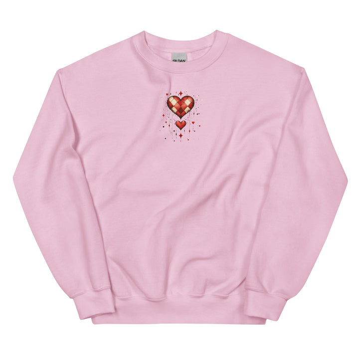 Checkered Heart Sweatshirt – Unisex Fit - Polendo Design checkered heart sweatshirt