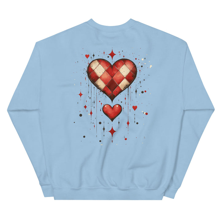 Checkered Heart Sweatshirt – Unisex Fit - Polendo Design checkered heart sweatshirt