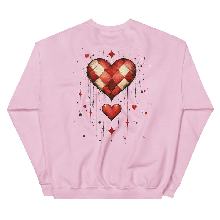 Checkered Heart Sweatshirt – Unisex Fit - Polendo Design checkered heart sweatshirt