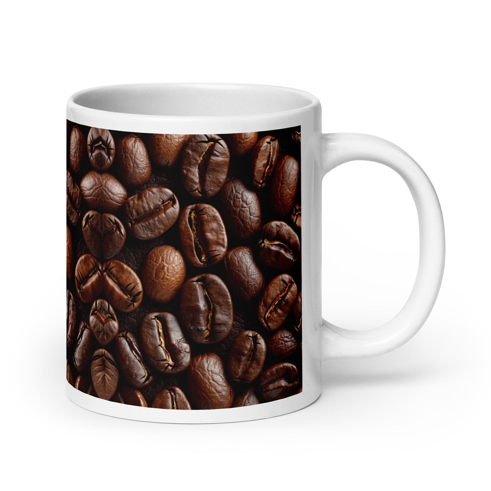 Coffee Bean Coffee Mug – Glossy Ceramic - Polendo Design coffee bean coffee mug