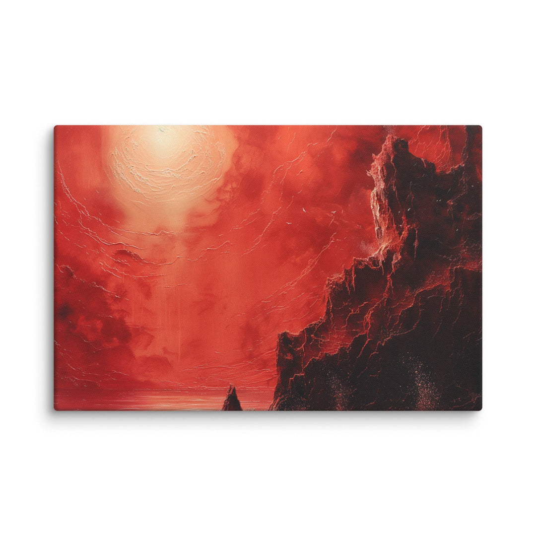 Crimson Sundown Sunset Canvas Wall Art - Polendo Design sunset canvas wall art