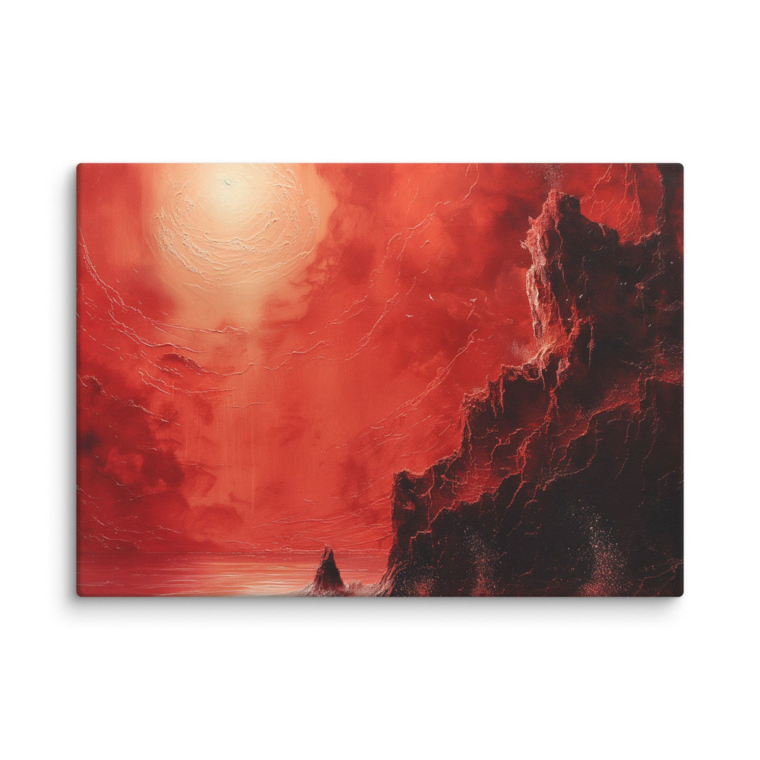 Crimson Sundown Sunset Canvas Wall Art - Polendo Design sunset canvas wall art