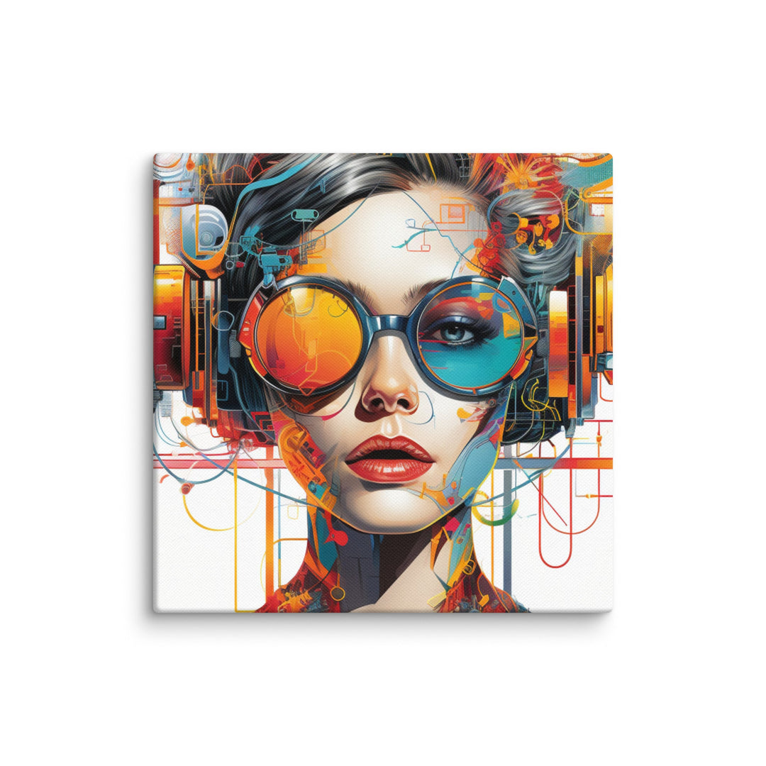 Digital Dreams Modern Portrait Canvas Wall Art - Polendo Design modern portrait canvas wall art