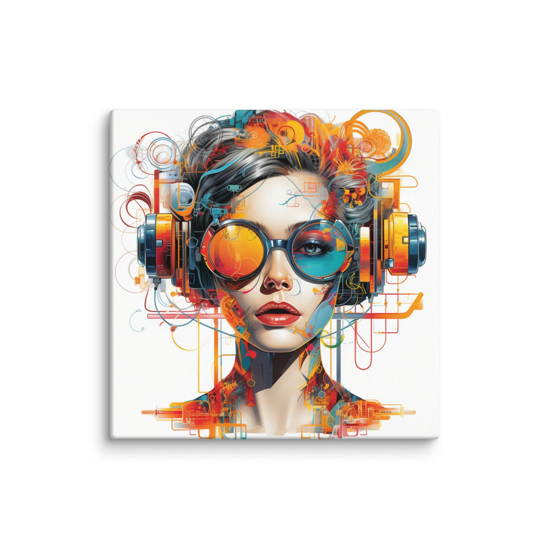 Digital Dreams Modern Portrait Canvas Wall Art - Polendo Design modern portrait canvas wall art