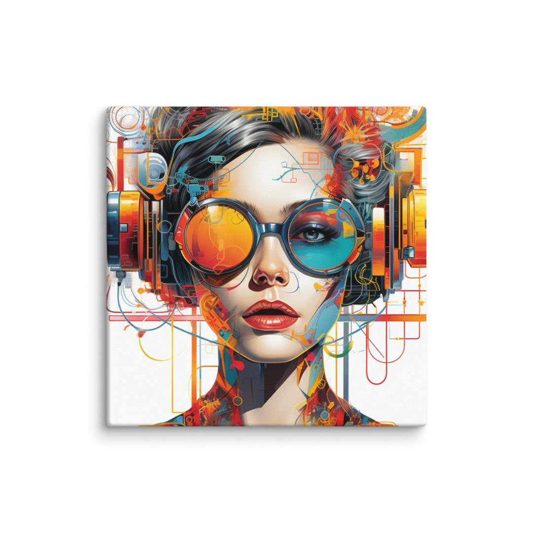 Digital Dreams Modern Portrait Canvas Wall Art - Polendo Design modern portrait canvas wall art