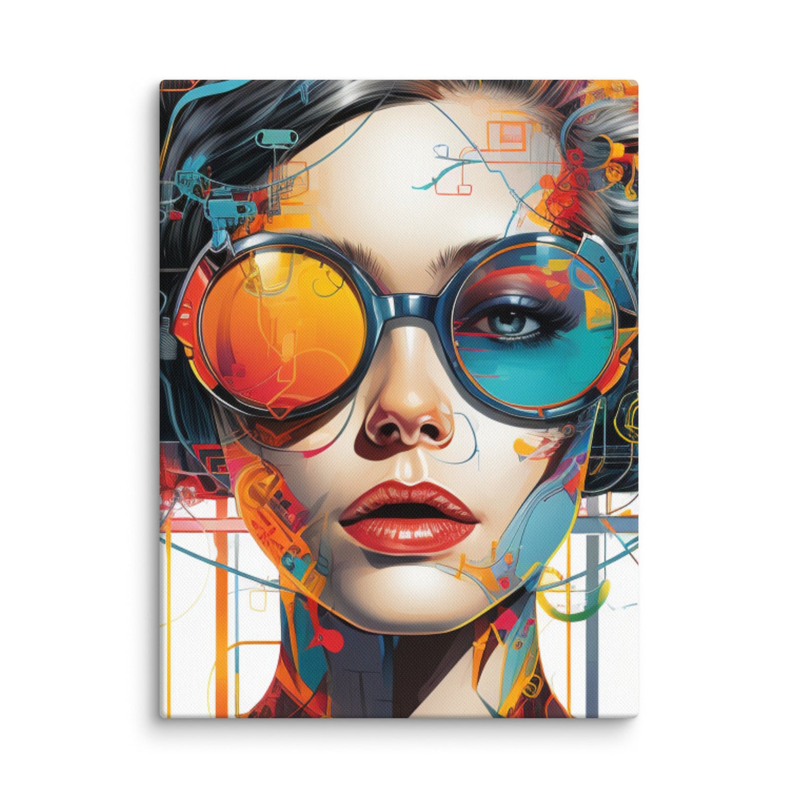 Digital Dreams Modern Portrait Canvas Wall Art - Polendo Design modern portrait canvas wall art