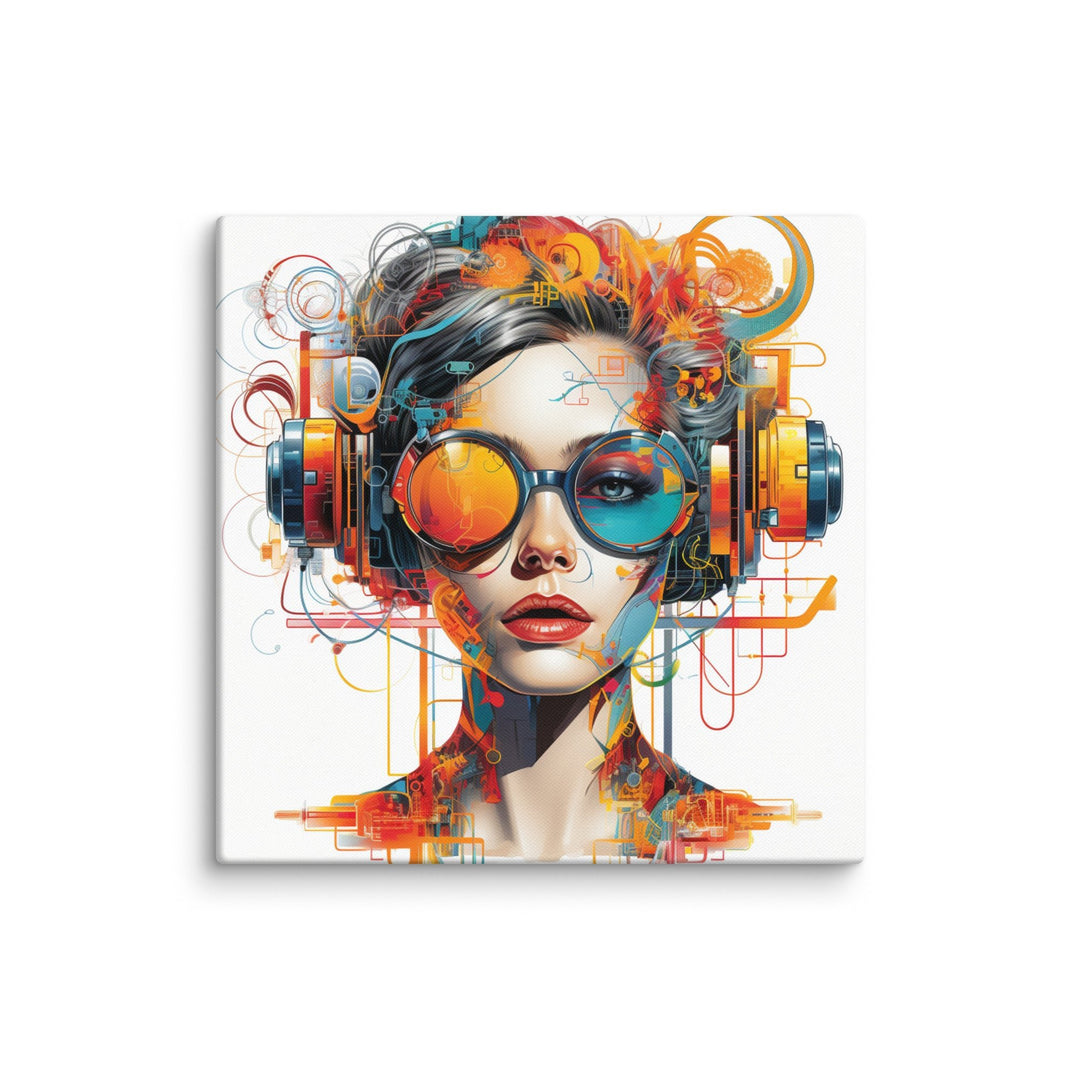 Digital Dreams Modern Portrait Canvas Wall Art - Polendo Design modern portrait canvas wall art