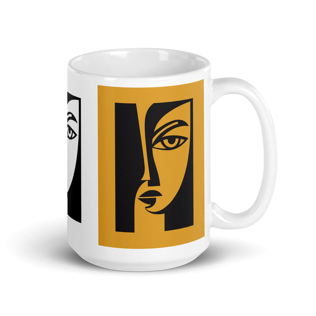 Duality Abstract Face Coffee Mug - Polendo Design abstract face coffee mug Mugs-Drinkware