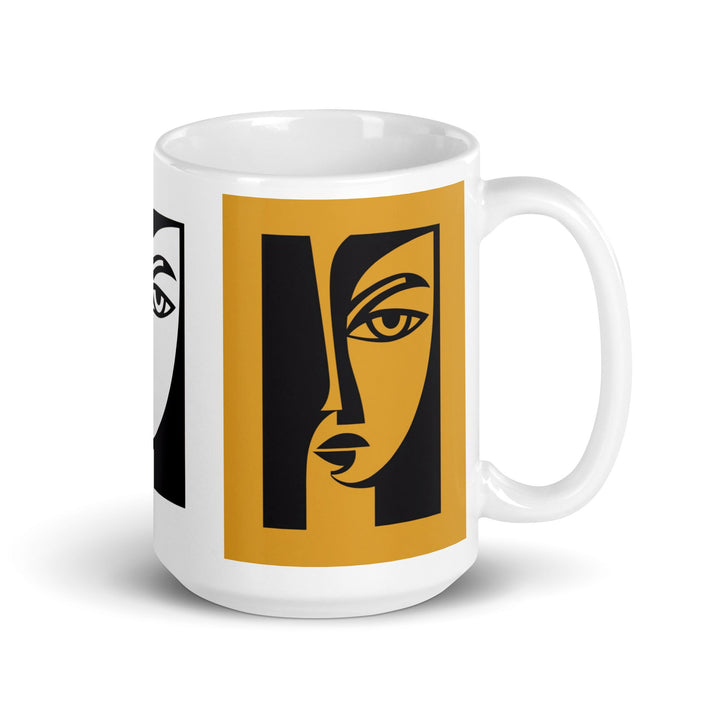 Duality Abstract Face Coffee Mug - Polendo Design abstract face coffee mug Mugs-Drinkware
