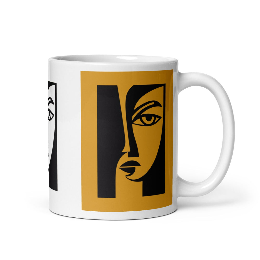 Duality Abstract Face Coffee Mug - Polendo Design abstract face coffee mug Mugs-Drinkware