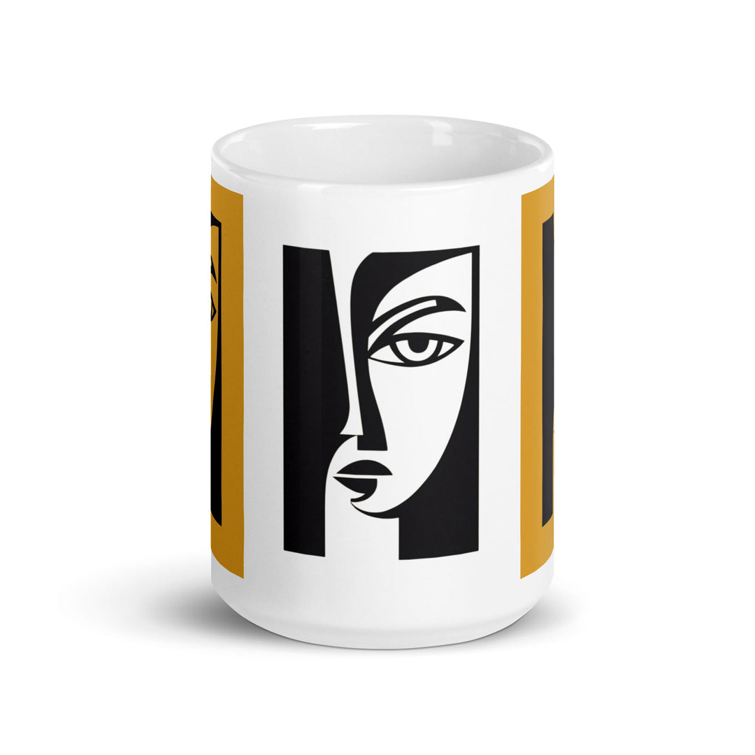 Duality Abstract Face Coffee Mug - Polendo Design abstract face coffee mug Mugs-Drinkware