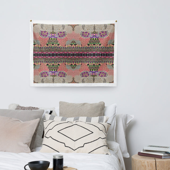 Echo Garden Wall Tapestry – Abstract Colorful Fabric Wall Art - Polendo Design wall tapestry