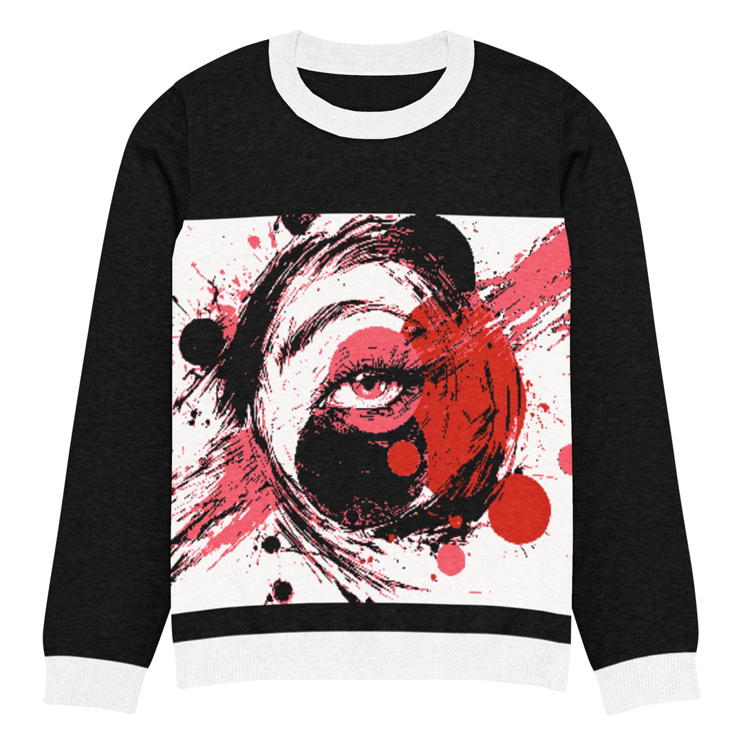 "Eye Color" Knitted crew neck sweater - Polendo Design eye color knitted crew neck sweater