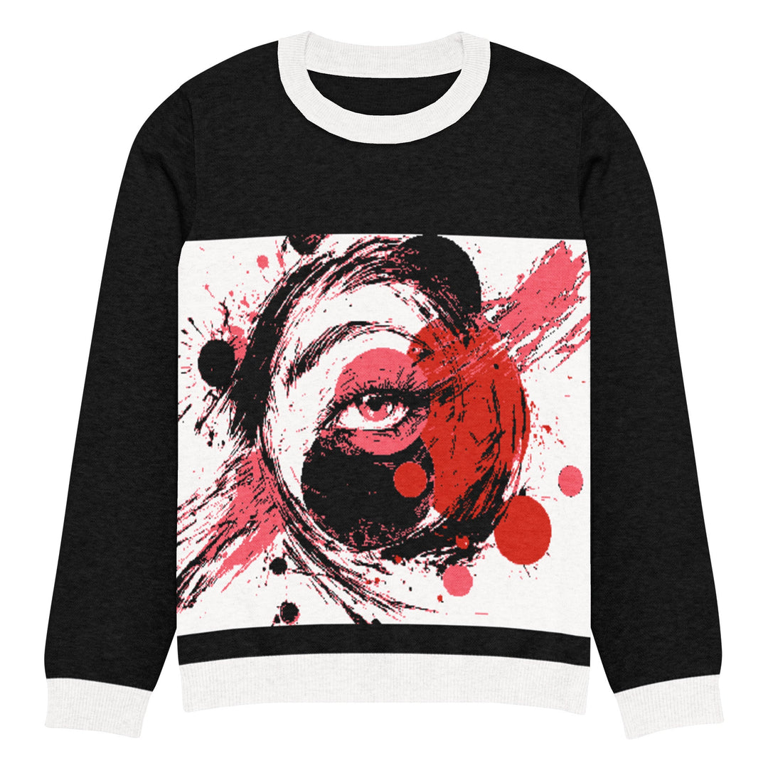 "Eye Color" Knitted crew neck sweater - Polendo Design eye color knitted crew neck sweater