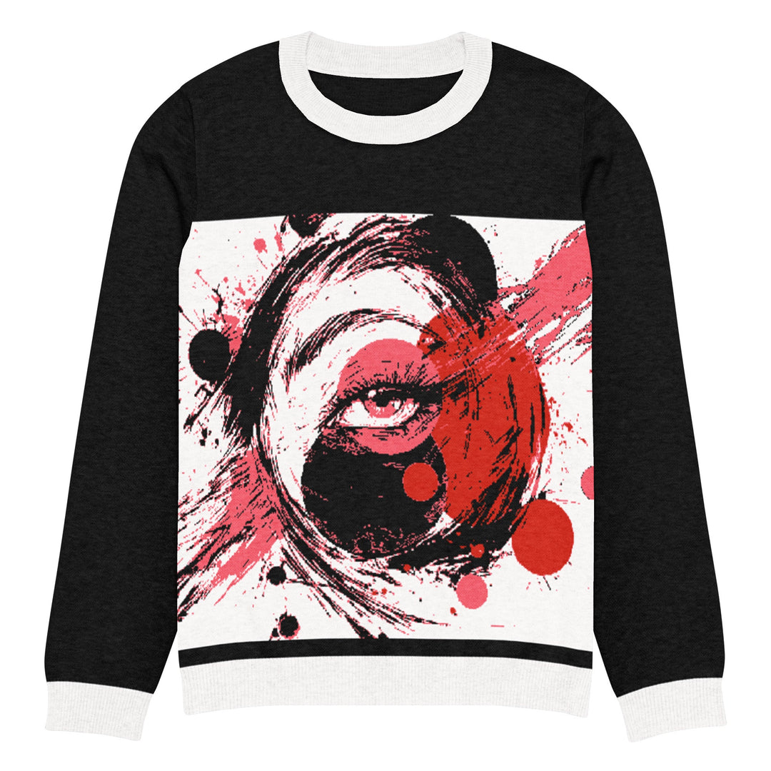 "Eye Color" Knitted crew neck sweater - Polendo Design eye color knitted crew neck sweater