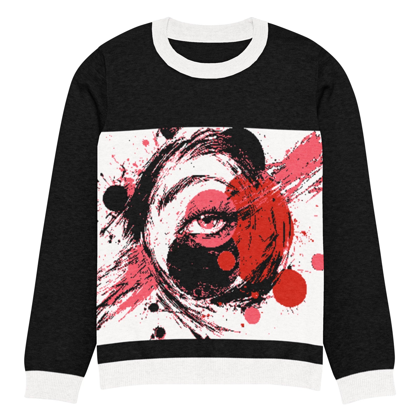 "Eye Color" Knitted crew neck sweater - Polendo Design eye color knitted crew neck sweater