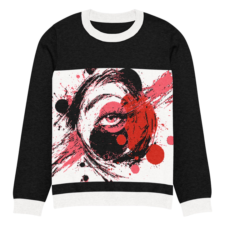 "Eye Color" Knitted crew neck sweater - Polendo Design eye color knitted crew neck sweater