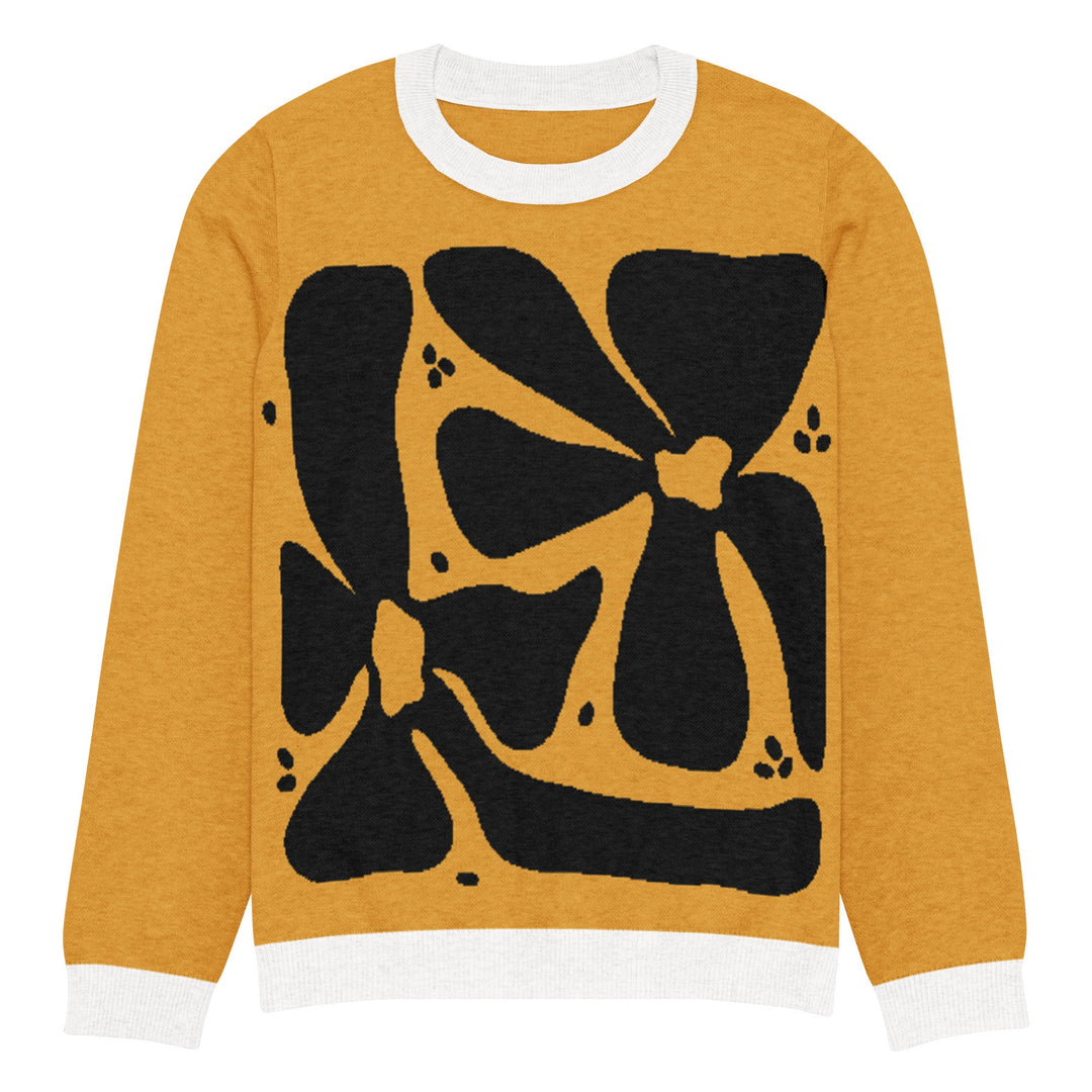 Floral Knitted crew neck sweater - Polendo Design