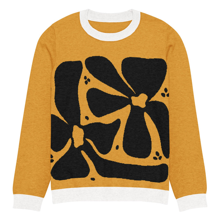 Floral Knitted crew neck sweater - Polendo Design