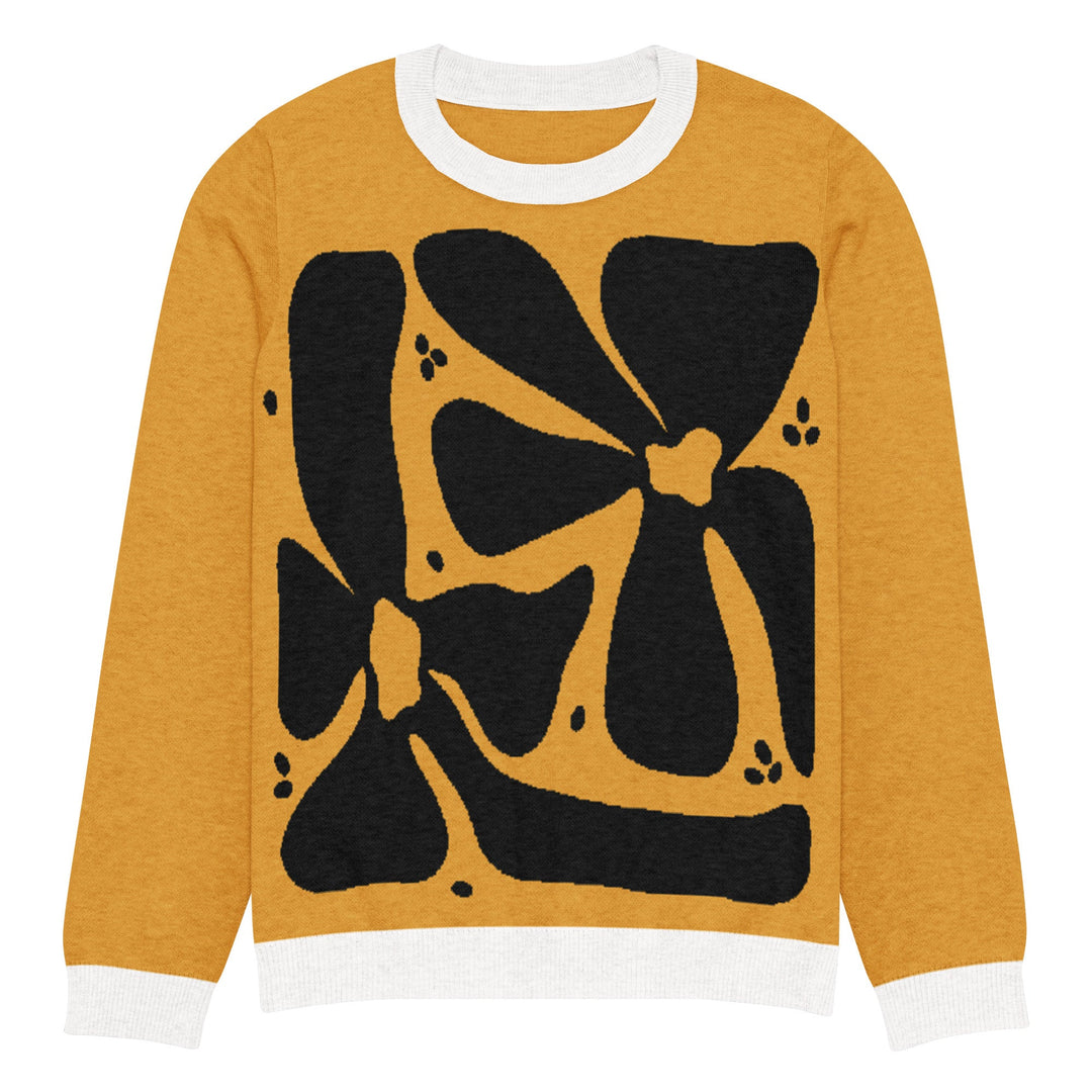 Floral Knitted crew neck sweater - Polendo Design