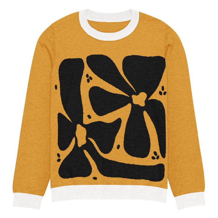 Floral Knitted crew neck sweater - Polendo Design