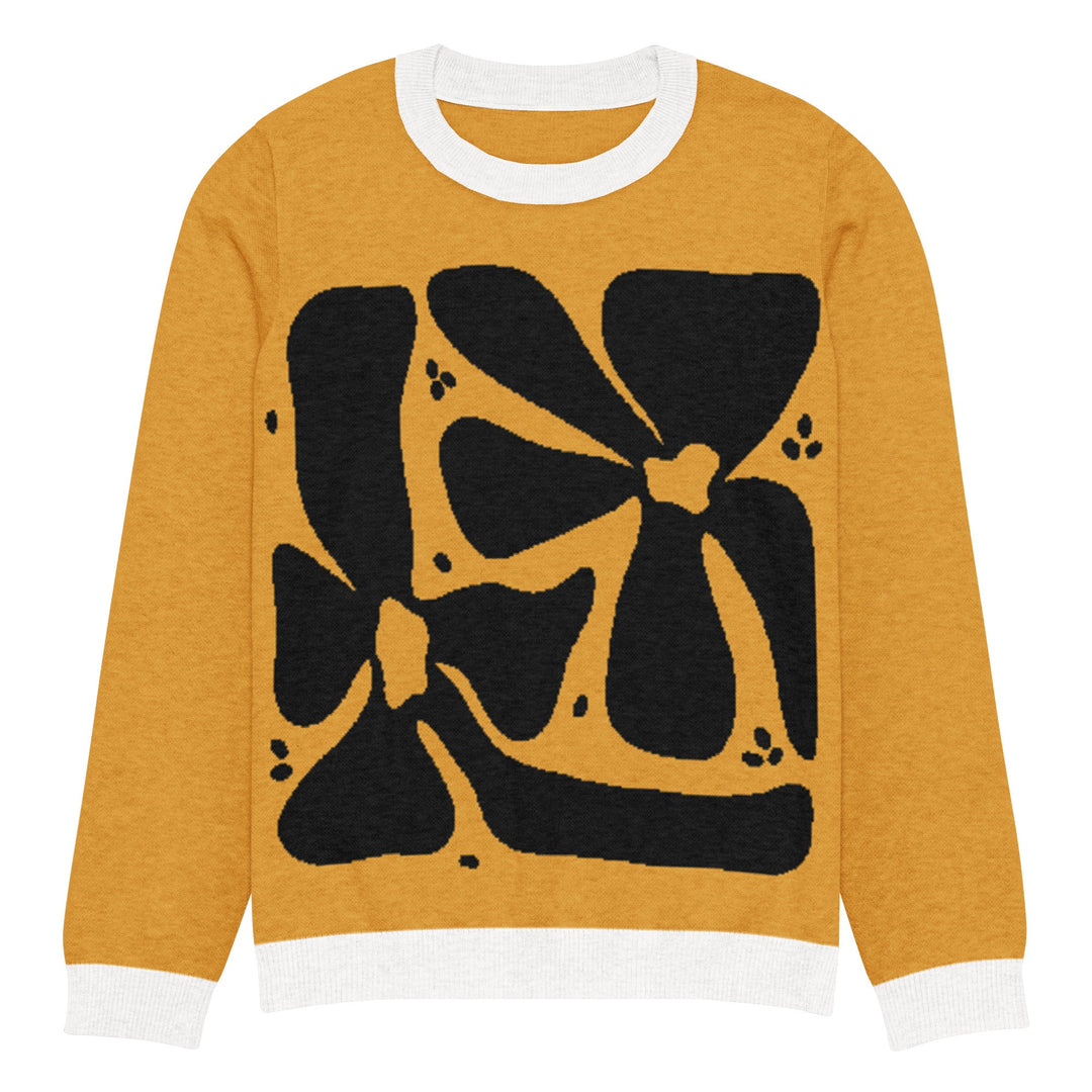 Floral Knitted crew neck sweater - Polendo Design