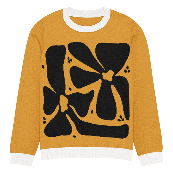 Floral Knitted crew neck sweater - Polendo Design
