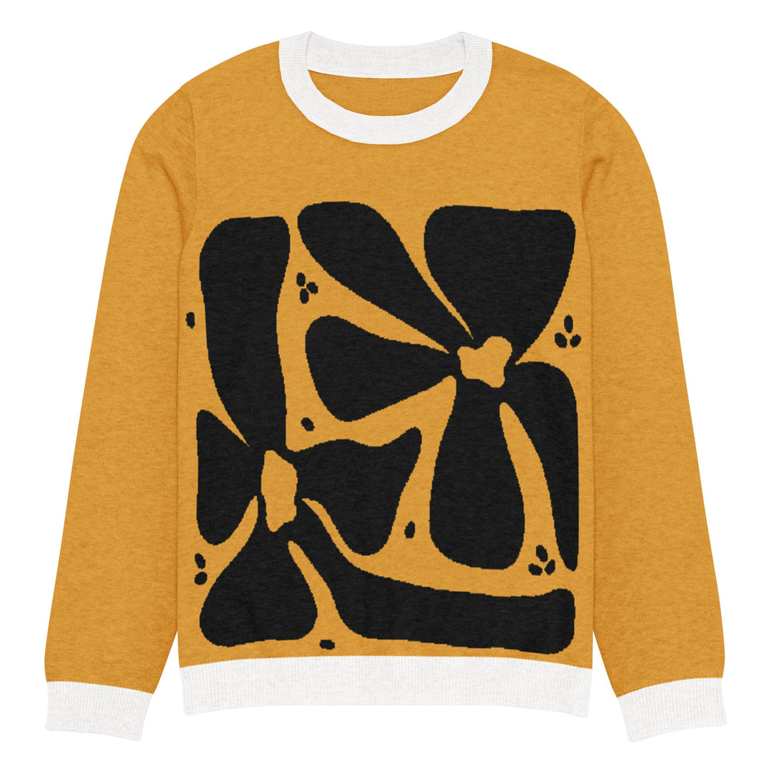 Floral Knitted crew neck sweater - Polendo Design