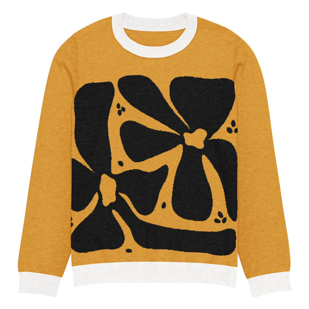 Floral Knitted crew neck sweater - Polendo Design