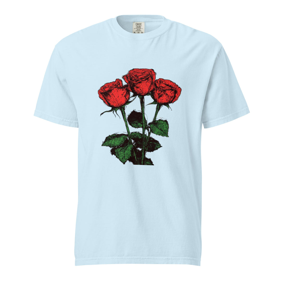 "Floral - Trinity" garment - dyed heavyweight t-shirt - Polendo Design
