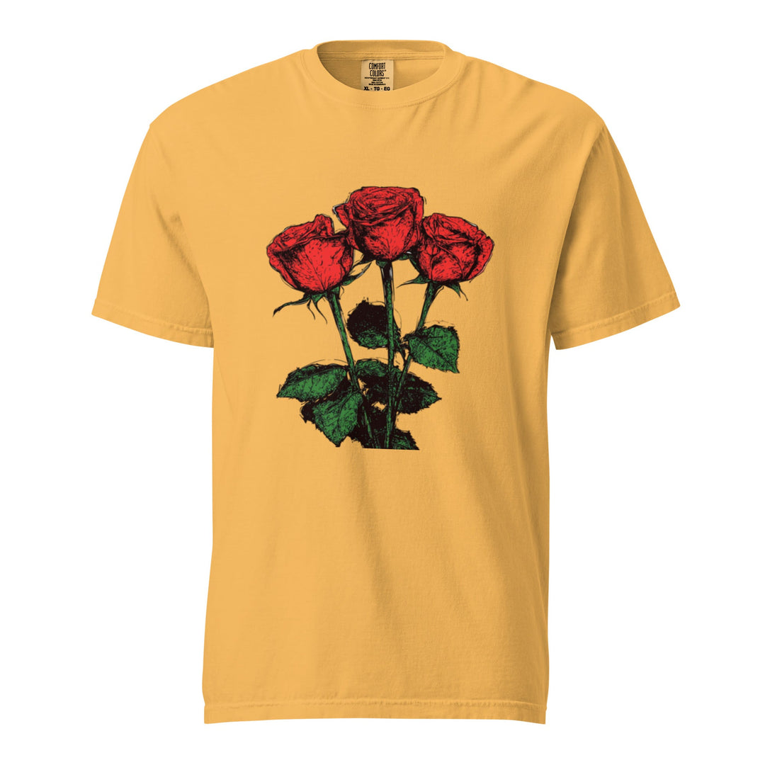 "Floral - Trinity" garment - dyed heavyweight t-shirt - Polendo Design