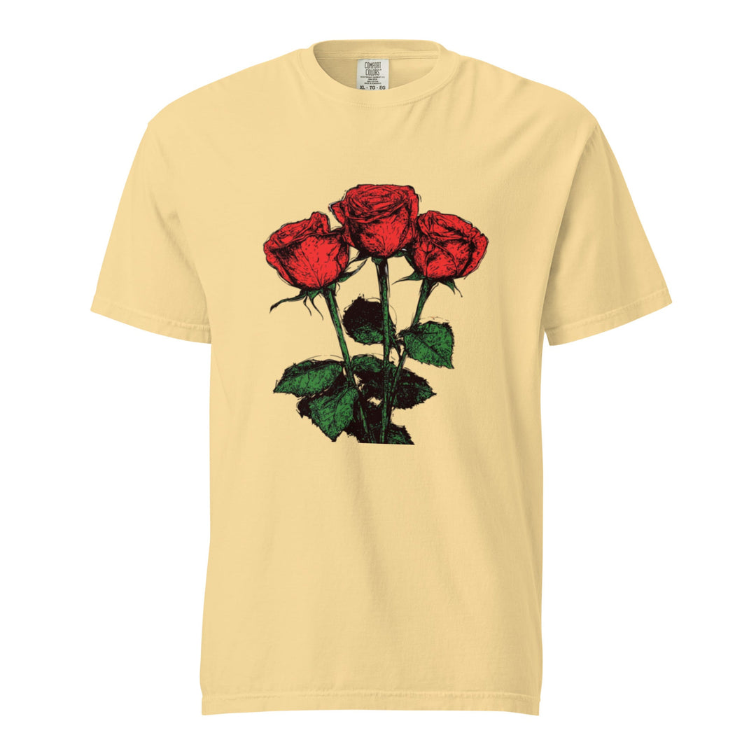 "Floral - Trinity" garment - dyed heavyweight t-shirt - Polendo Design