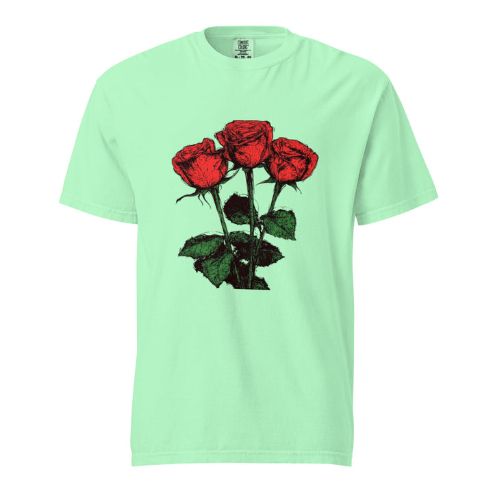 "Floral - Trinity" garment - dyed heavyweight t-shirt - Polendo Design