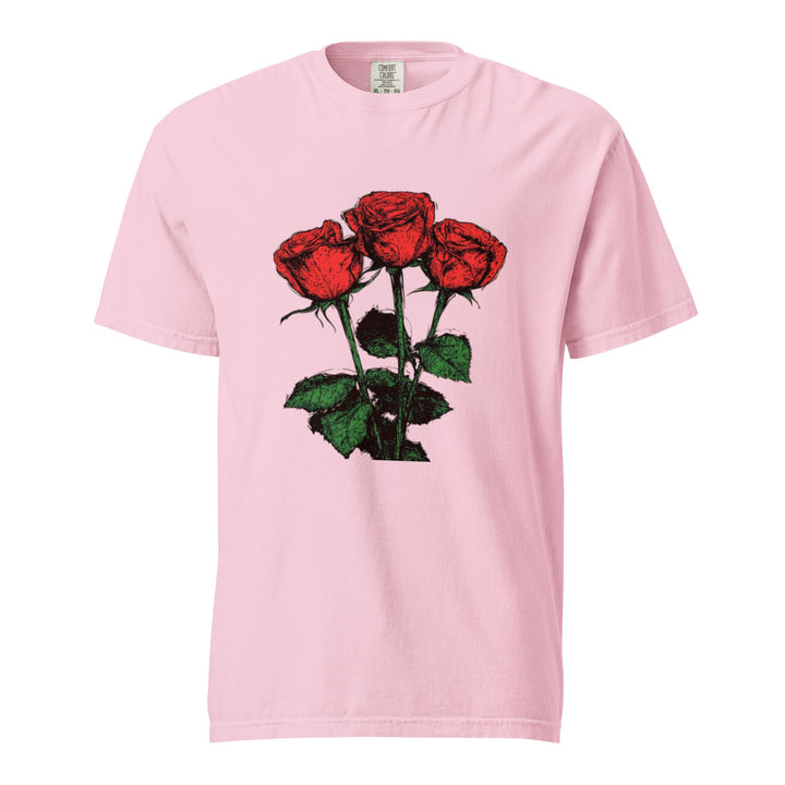 "Floral - Trinity" garment - dyed heavyweight t-shirt - Polendo Design