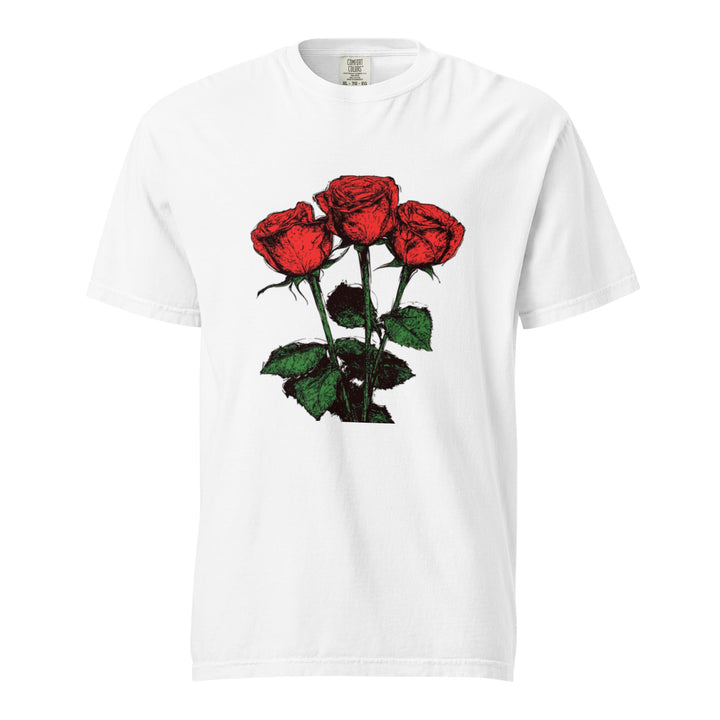 "Floral - Trinity" garment - dyed heavyweight t-shirt - Polendo Design
