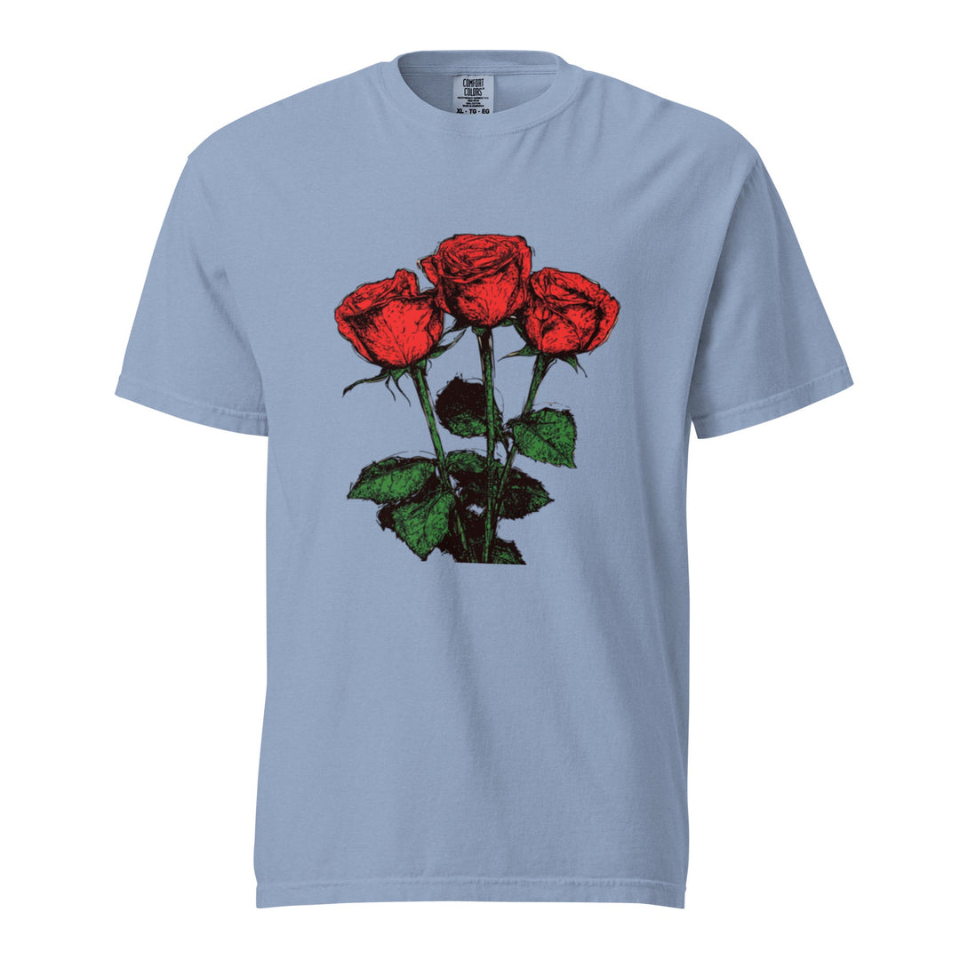 "Floral - Trinity" garment - dyed heavyweight t-shirt - Polendo Design