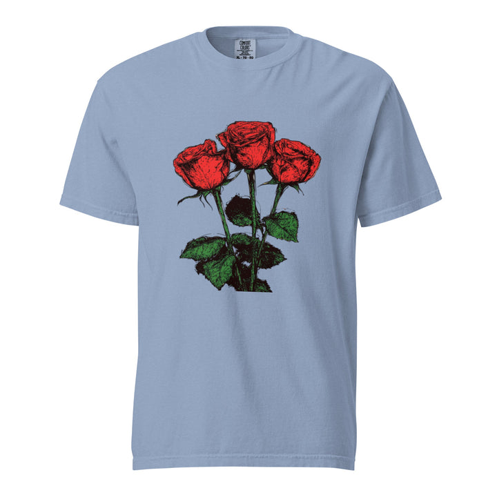 "Floral - Trinity" garment - dyed heavyweight t-shirt - Polendo Design