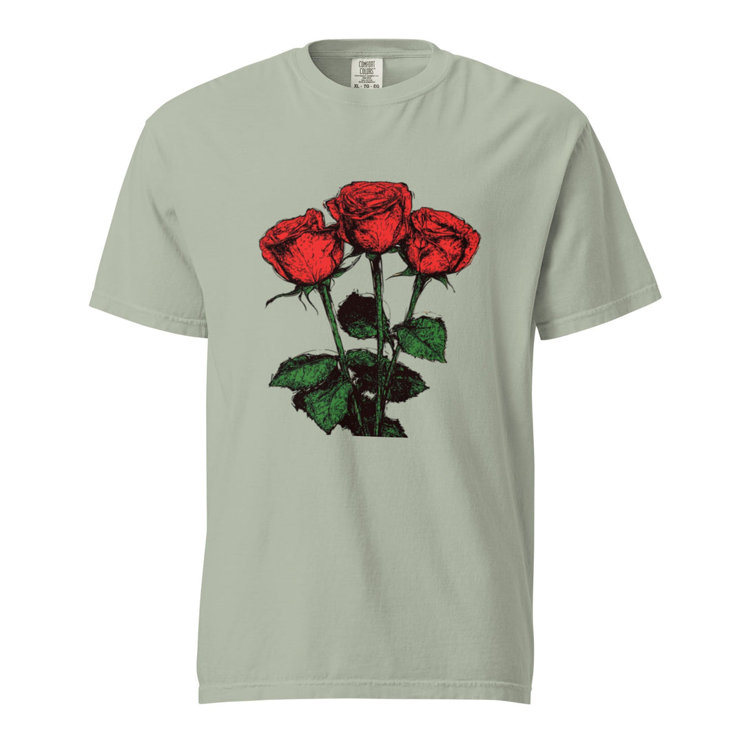"Floral - Trinity" garment - dyed heavyweight t-shirt - Polendo Design