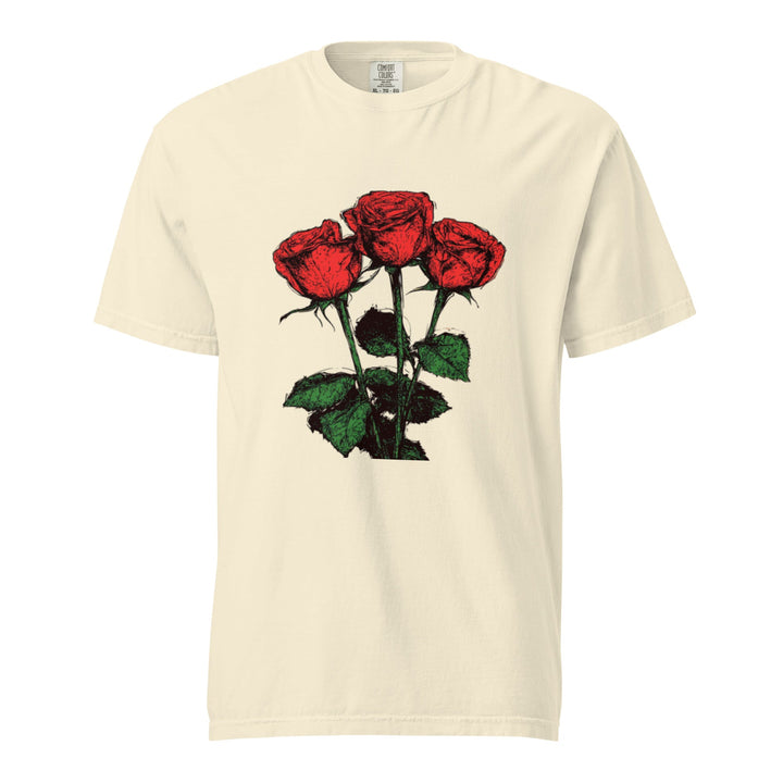 "Floral - Trinity" garment - dyed heavyweight t-shirt - Polendo Design