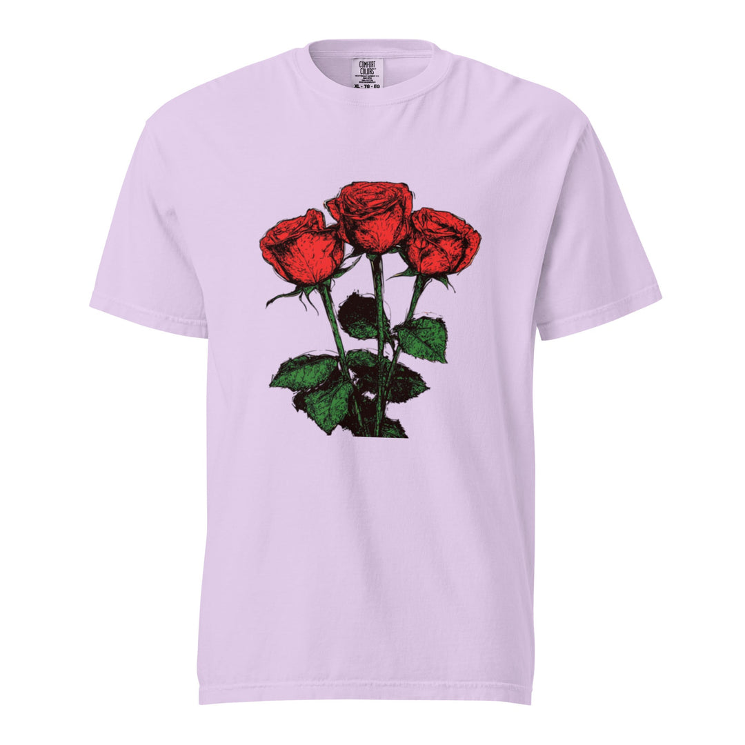 "Floral - Trinity" garment - dyed heavyweight t-shirt - Polendo Design