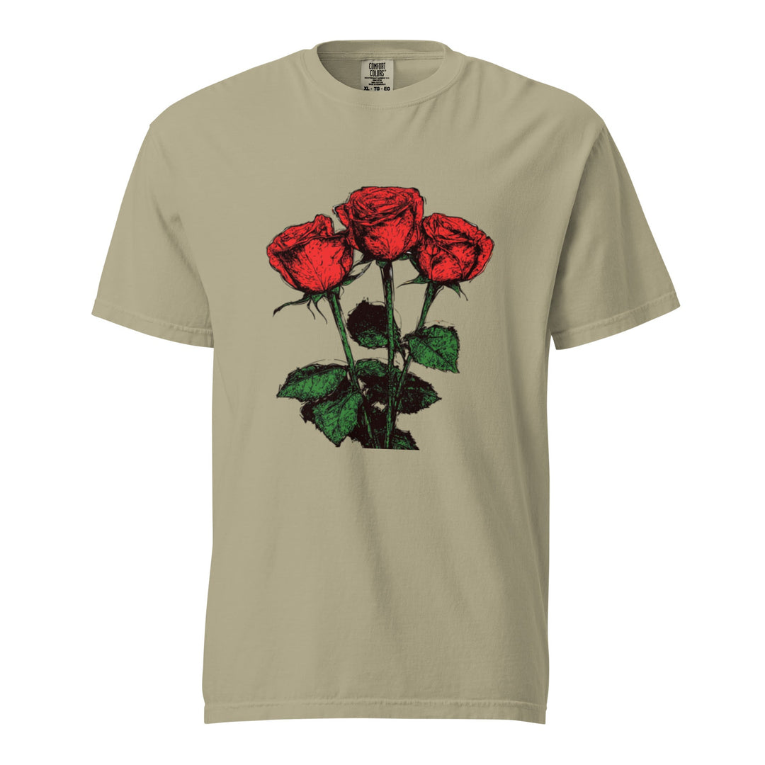 "Floral - Trinity" garment - dyed heavyweight t-shirt - Polendo Design