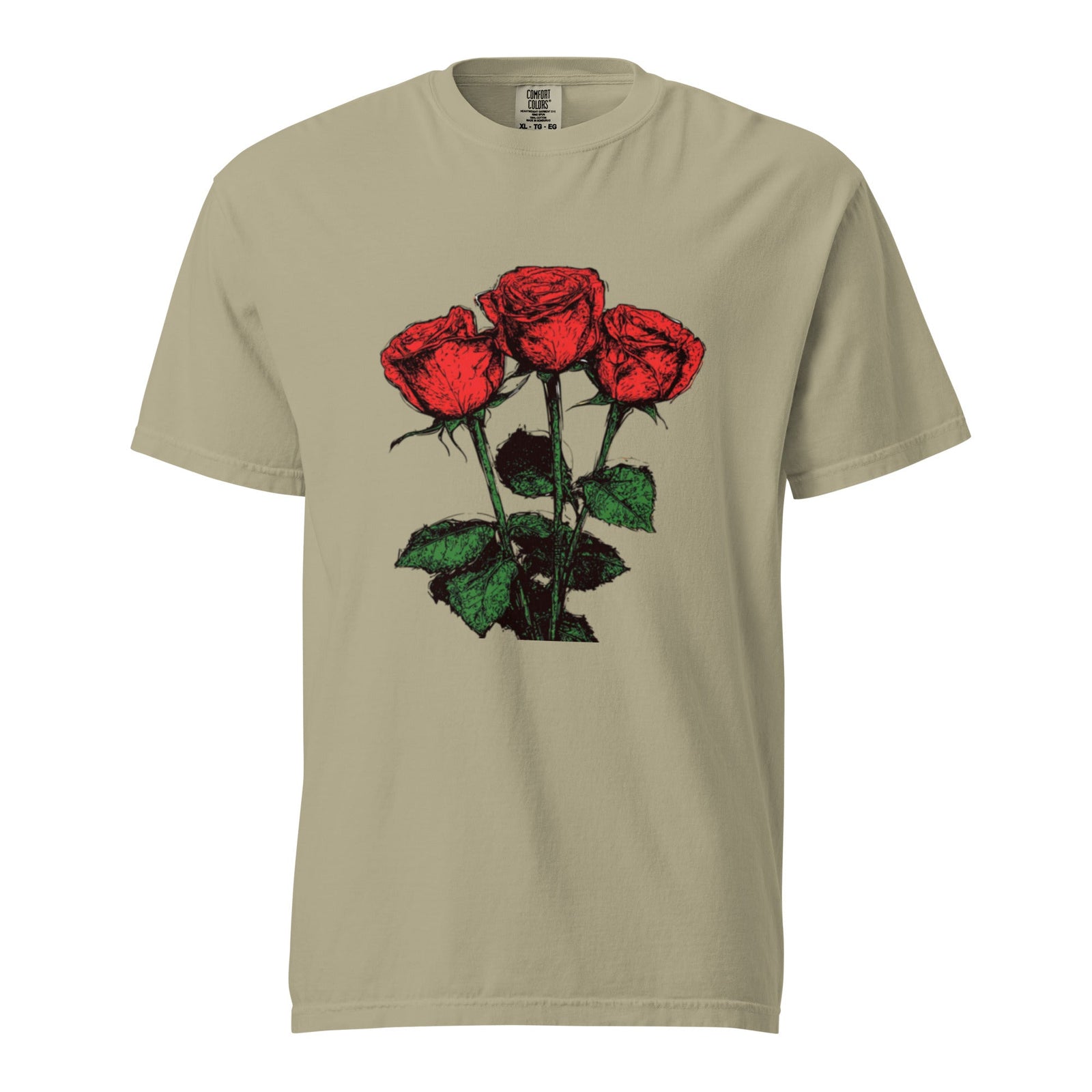 "Floral - Trinity" garment - dyed heavyweight t-shirt - Polendo Design