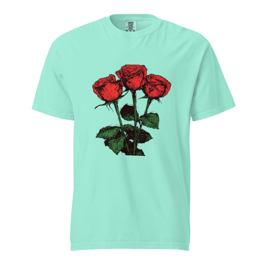 "Floral - Trinity" garment - dyed heavyweight t-shirt - Polendo Design