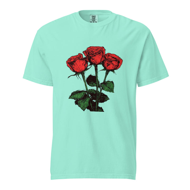 "Floral - Trinity" garment - dyed heavyweight t-shirt - Polendo Design