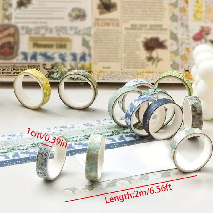 Floral Washi Tape Set (5 Rolls) – Aesthetic Scrapbook &amp; Journaling Tape - Polendo Design floral washi tape set