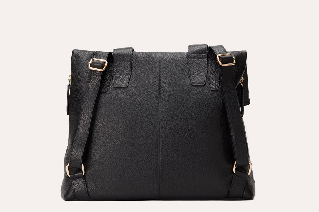 Fold N Go Pebble Leather Backpack - Polendo Design pebble leather backpack