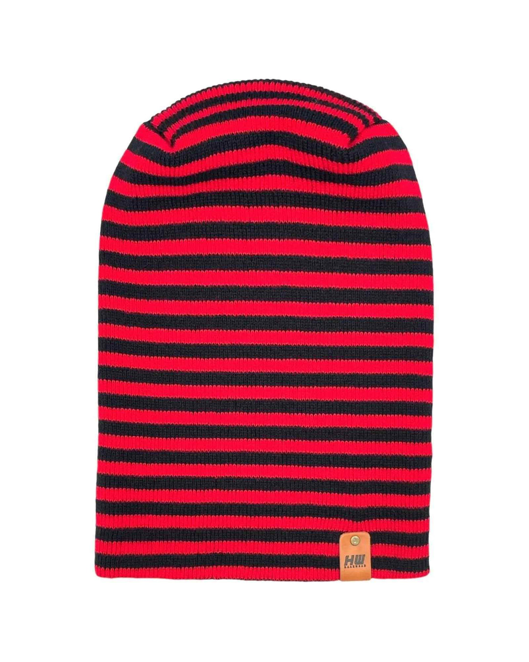 HAAKWEAR H Stitch RORO Cuffed Beanie (Patented) Black / Red, Made in USA - Polendo Design cuffed beanie