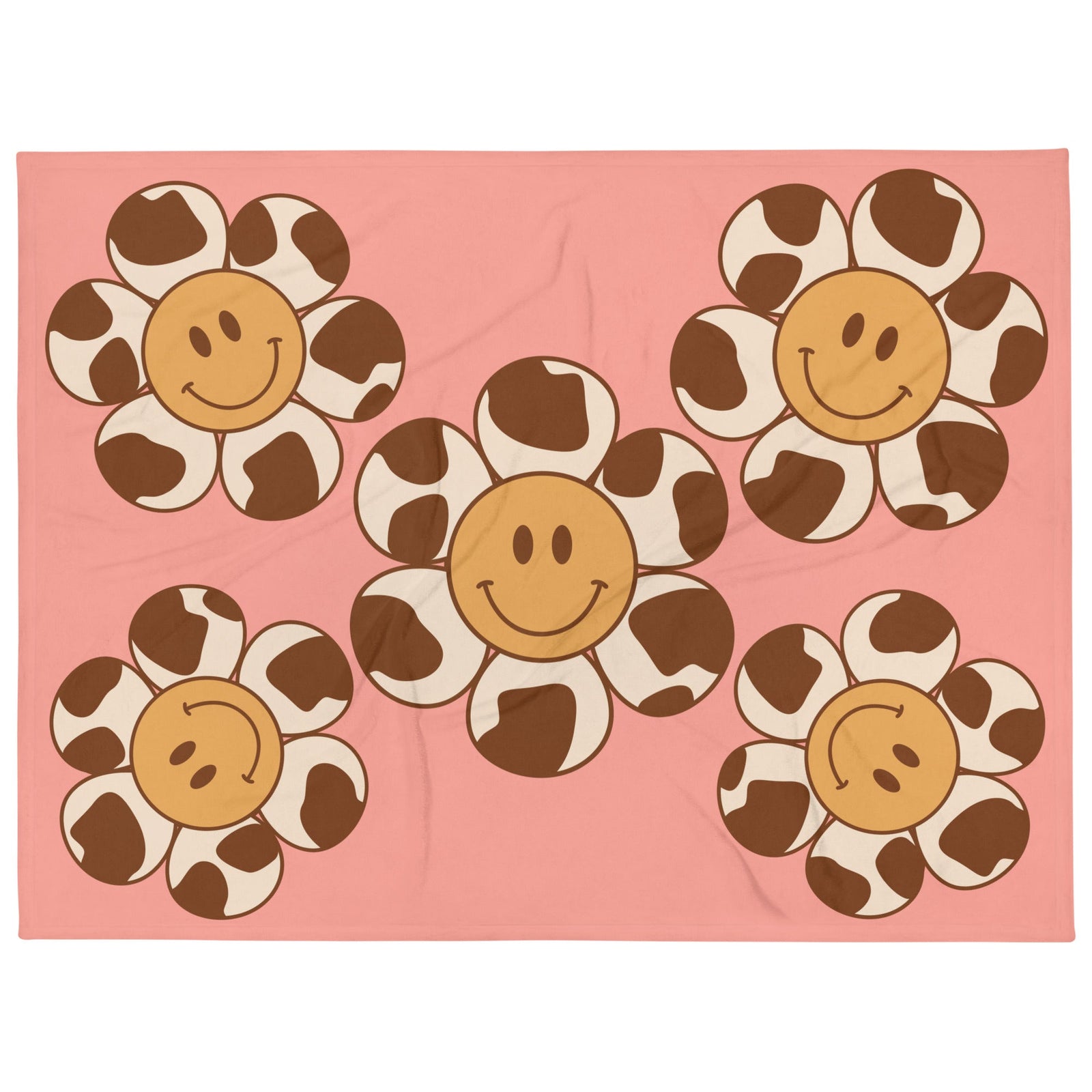 Happy Flower Floral Throw Blanket - Polendo Design floral throw blanket